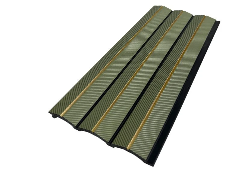 Pannello da parete decorativo PS con scanalatura oro oliva