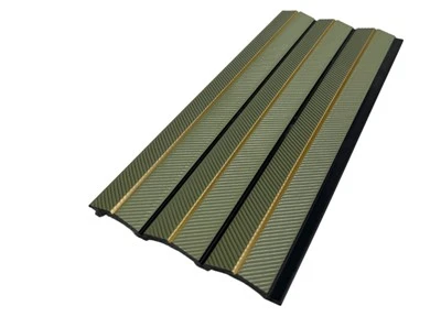 Pannello da parete decorativo PS con scanalatura oro oliva